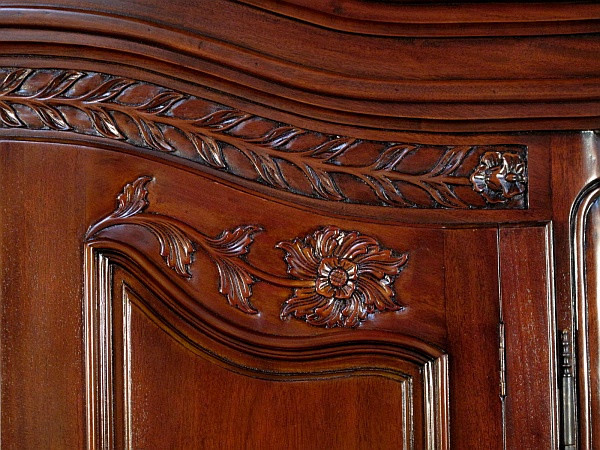 Solid Mahogany 2-Door Armoire w/ 3 Drawers