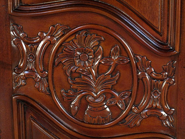 Solid Mahogany 2-Door Armoire w/ 3 Drawers