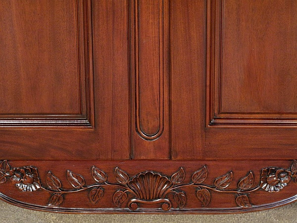 Solid Mahogany 2-Door Armoire w/ 3 Drawers
