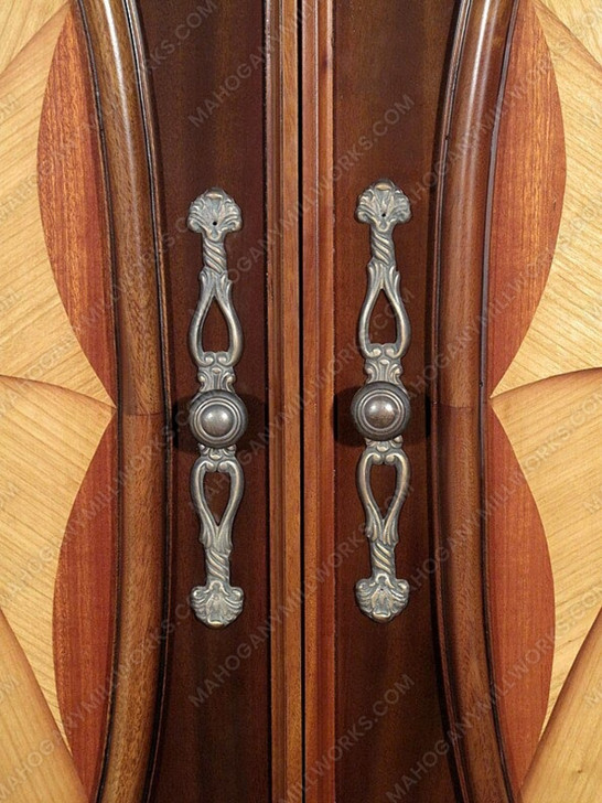 Mahogany Marquetry Inlaid Media Armoire