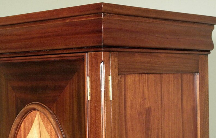 Mahogany Marquetry Inlaid Media Armoire