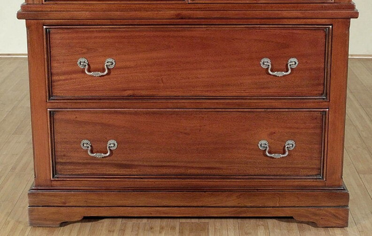 Mahogany Marquetry Inlaid Media Armoire