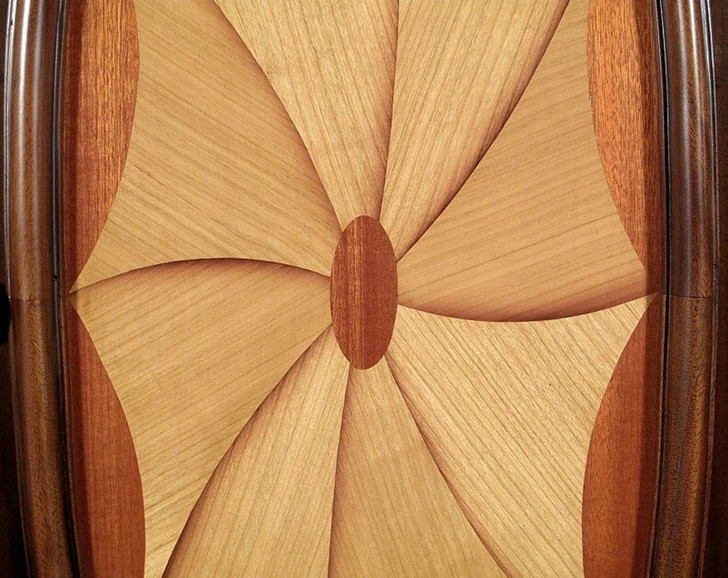 Mahogany Marquetry Inlaid Media Armoire