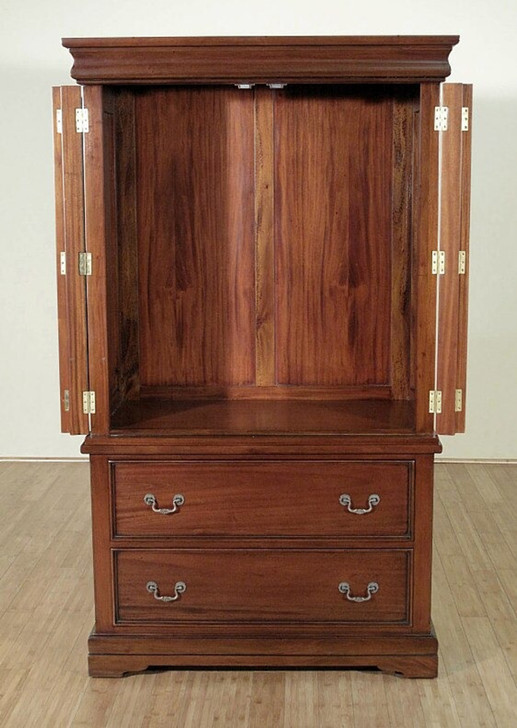 Mahogany Marquetry Inlaid Media Armoire