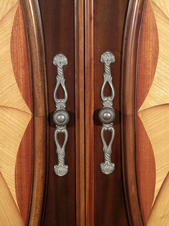 Mahogany Marquetry Inlaid Media Armoire