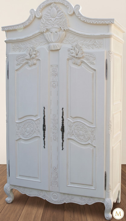 White French 2-Door Armoire