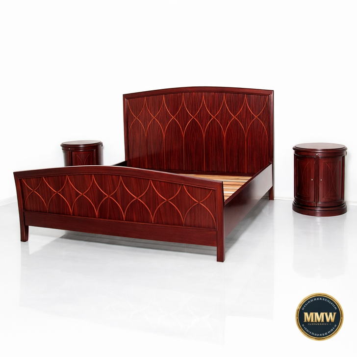 3-Pc Rosewood Inlaid Bedroom Set