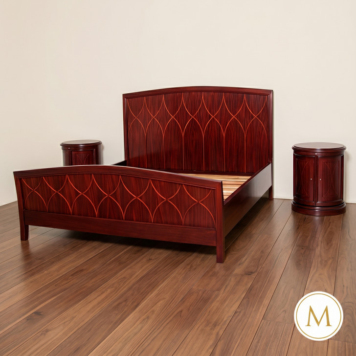 3-Pc Rosewood Inlaid Bedroom Set