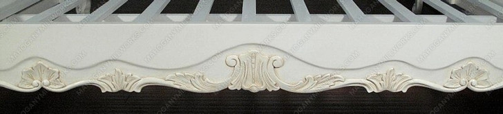 White Rococo Carved Panel Bed