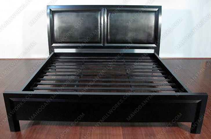 Black King Leather Platform Bed