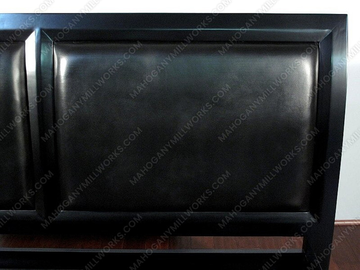 Black King Leather Platform Bed