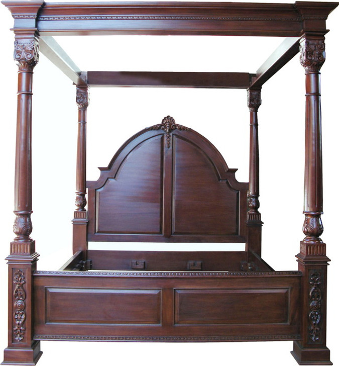 Cherry Roman California King Poster Bed