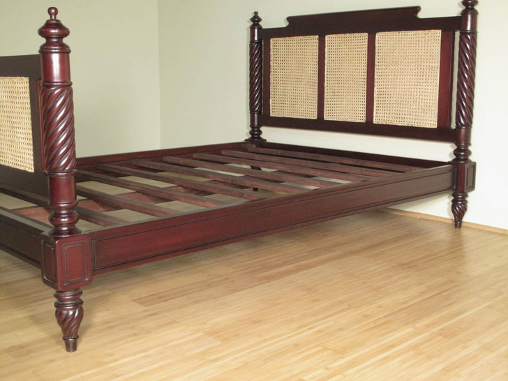 British Colonial Cane Panel Bed