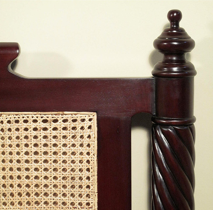 British Colonial Cane Panel Bed