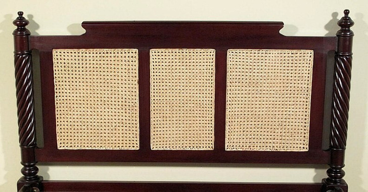 British Colonial Cane Panel Bed
