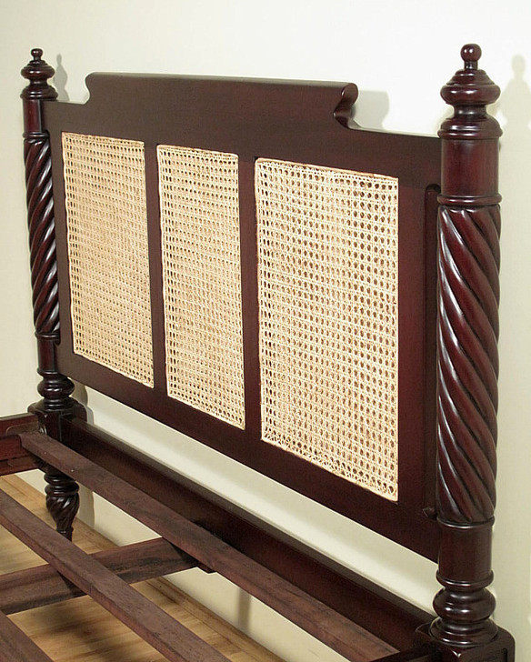 British Colonial Cane Panel Bed