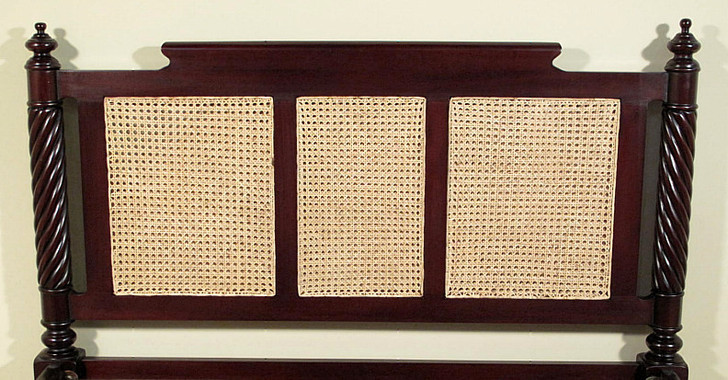 British Colonial Cane Panel Bed