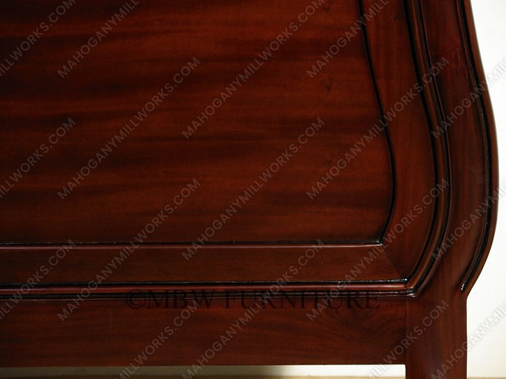 Dark Mahogany Carved Sleigh Bed
