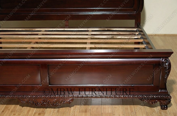 Dark Walnut Rococo King Panel Bed