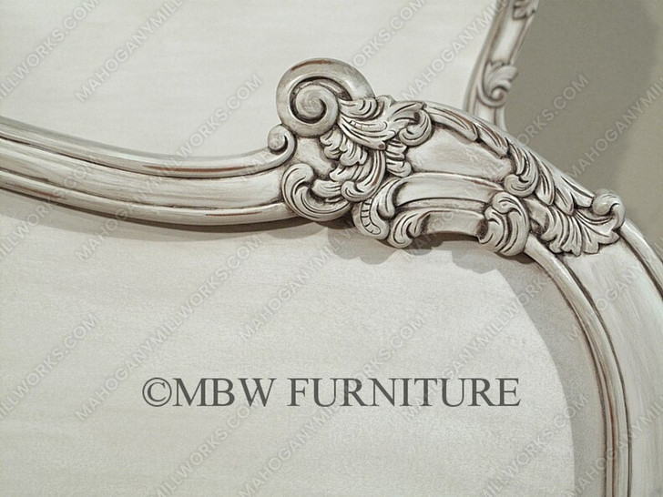 Distressed Antique White French Rococo Bed