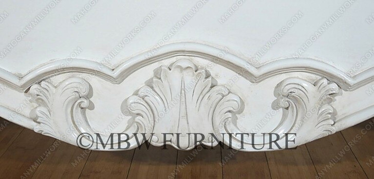 Shabby Chic French‑Style Hand‑Carved Distressed White Bed