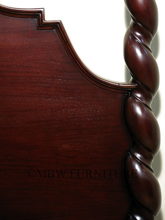 Dark Mahogany Barley Twist Four Post Bed