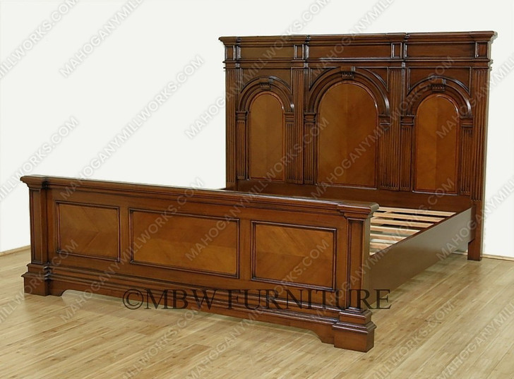 Solid Mahogany King Panel Bed