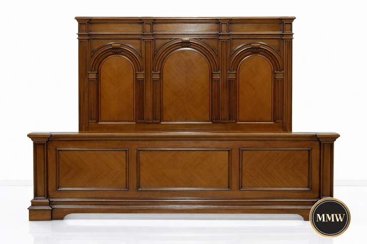 Solid Mahogany King Panel Bed