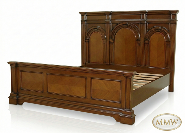 Solid Mahogany King Panel Bed