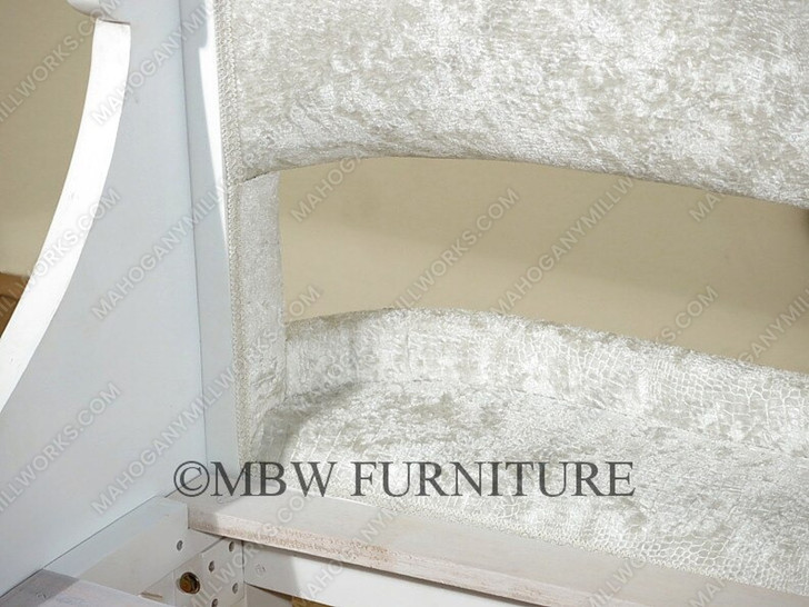 Solid Mahogany Antiqued White Finish French Rococo King Bed