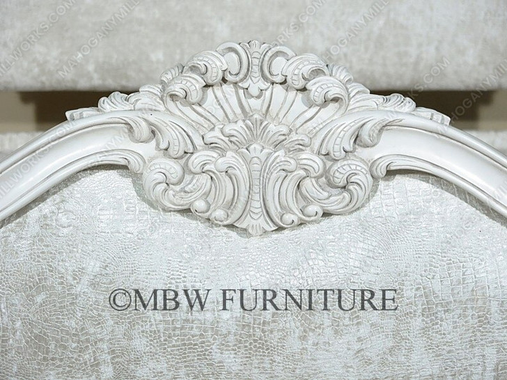 Antique White French Rococo King Bed