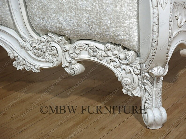 Antique White French Rococo King Bed
