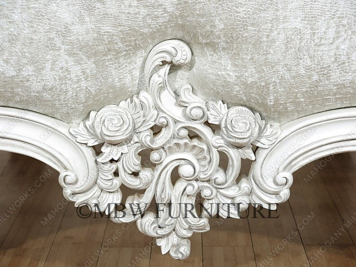 Antique White French Rococo King Bed