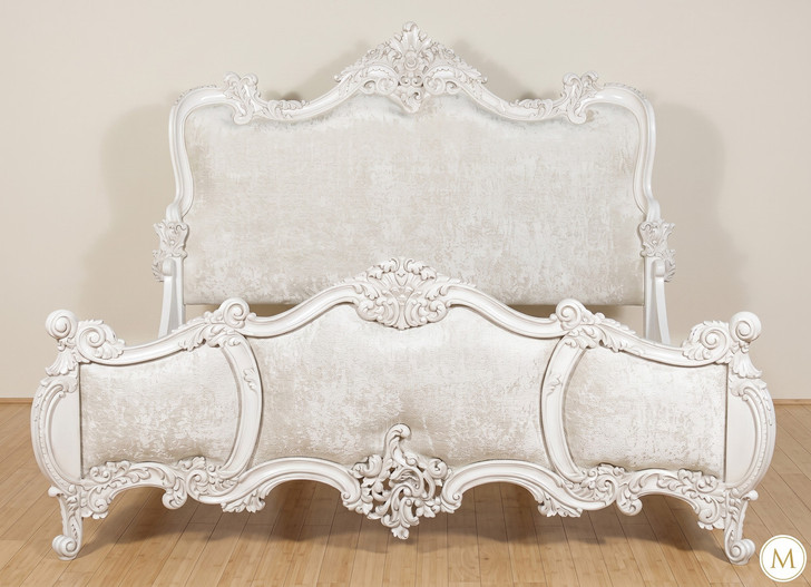 Antique White French Rococo King Bed