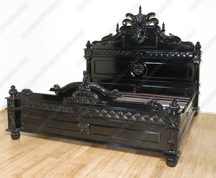 Black Gothic Gargoyle Bed w/ Glossy Finish