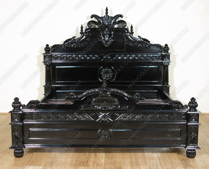 Black Gothic Gargoyle Bed w/ Glossy Finish