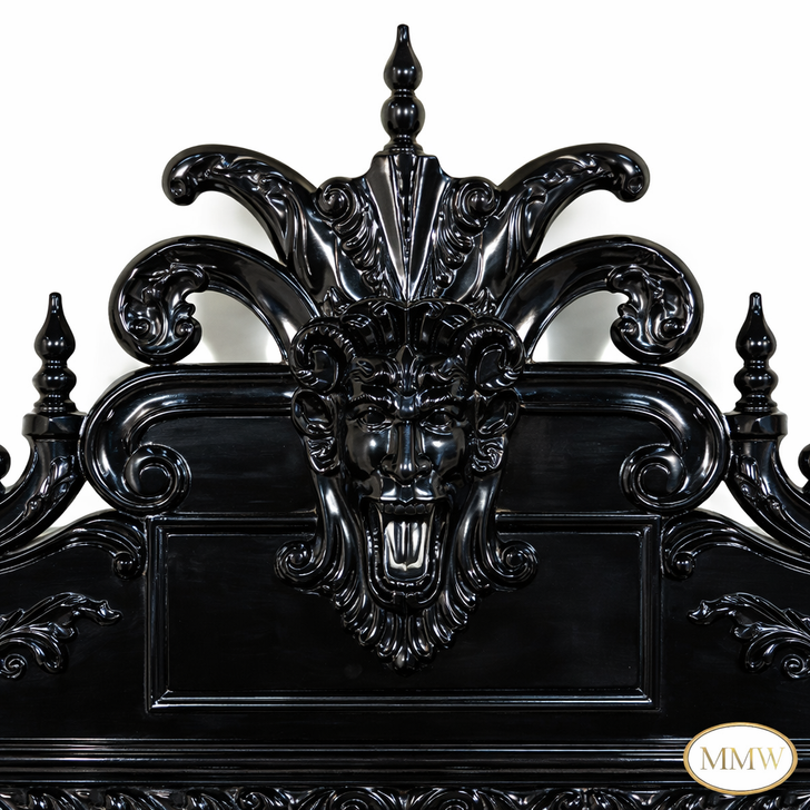 Black Gothic Gargoyle Bed w/ Glossy Finish