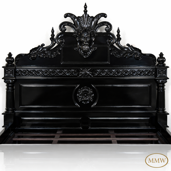 Black Gothic Gargoyle Bed w/ Glossy Finish