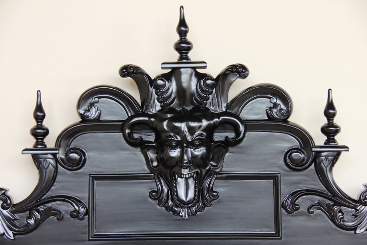 Black Gothic Gargoyle Bed w/ Glossy Finish