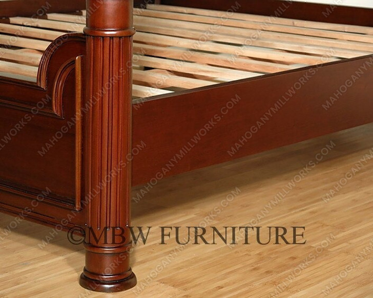 Mahogany Barley Twist Four Post Canopy Bed (California King)