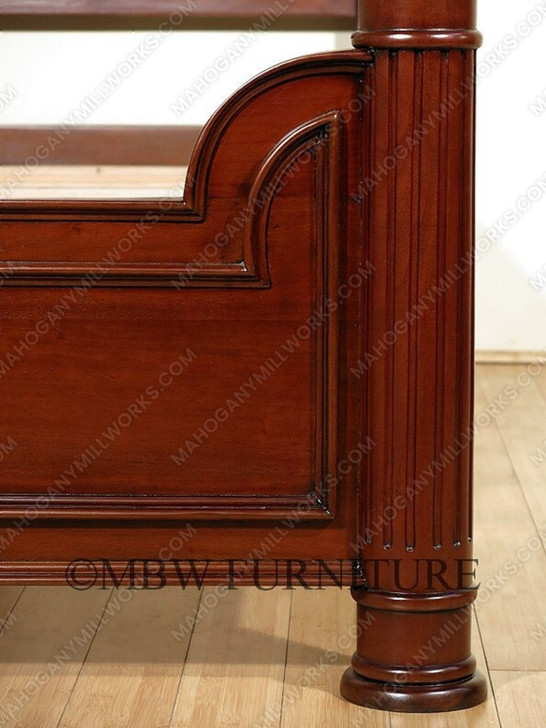 Mahogany Barley Twist Four Post Canopy Bed (California King)