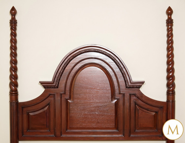 Mahogany Barley Twist Four Post Canopy Bed (California King)