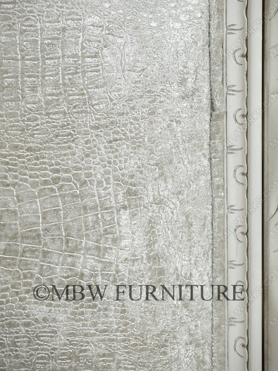 Solid Mahogany Italian Antiqued White Ca King Carved 4 Post Canopy Bed