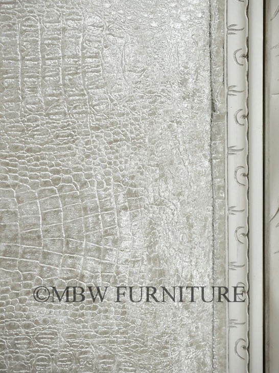 Antiqued White Carved Four Post Canopy Bed