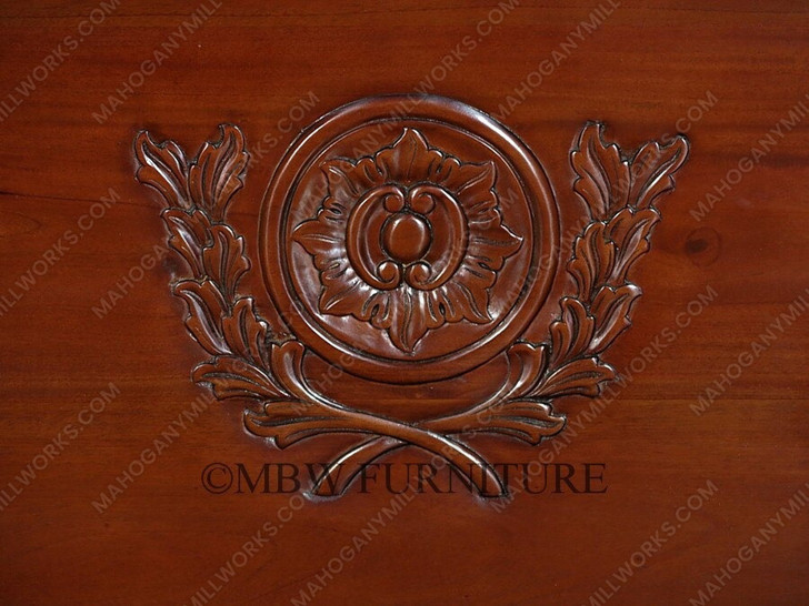 Carved Sleigh Style Panel Bed
