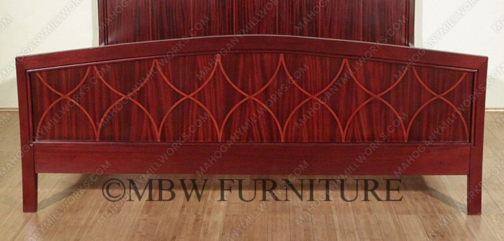 Mahogany Rosewood Inlaid King Panel Bed