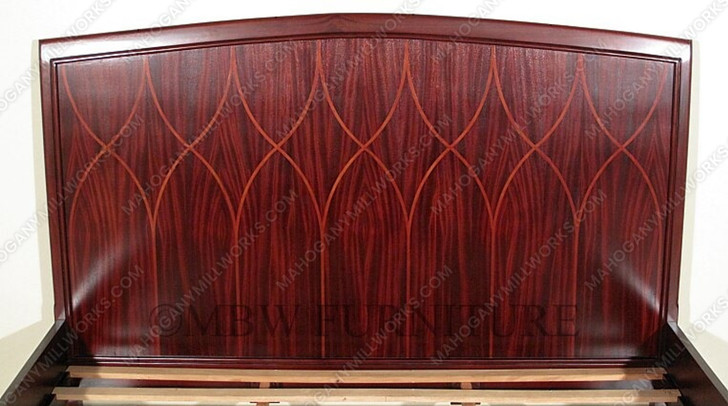 Solid Mahogany Rosewood Inlaid King Panel Bed
