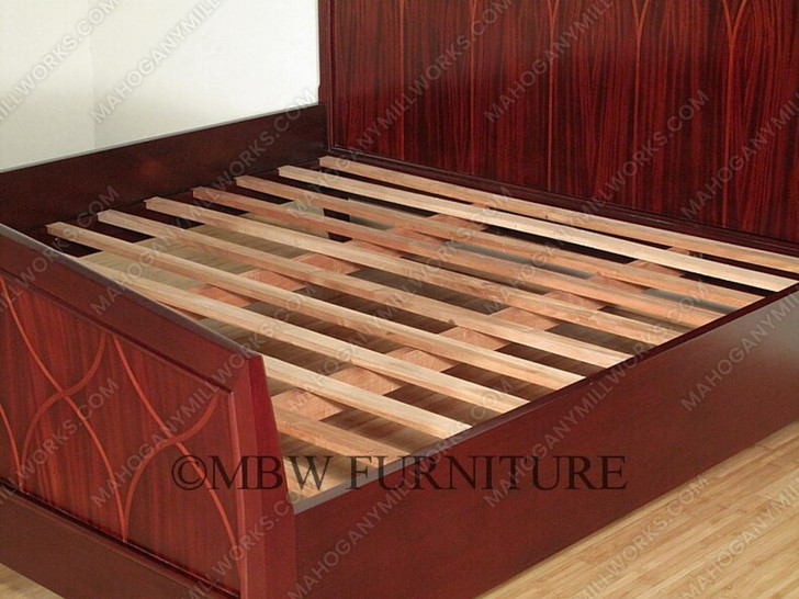 Mahogany Rosewood Inlaid King Panel Bed