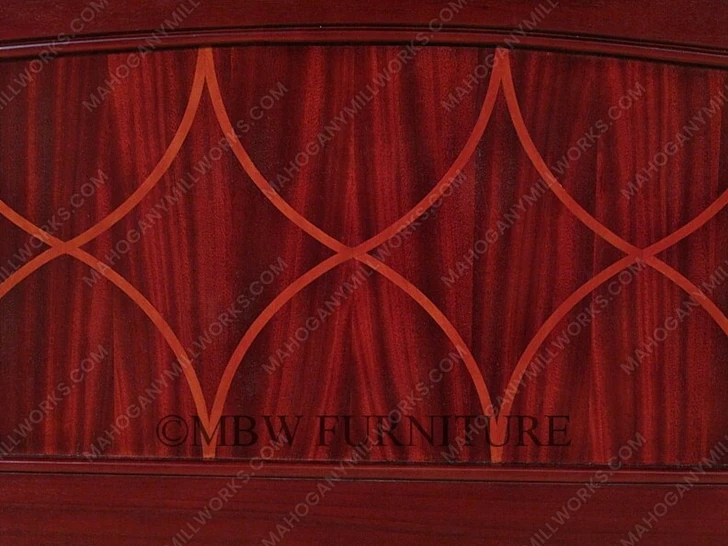 Mahogany Rosewood Inlaid King Panel Bed