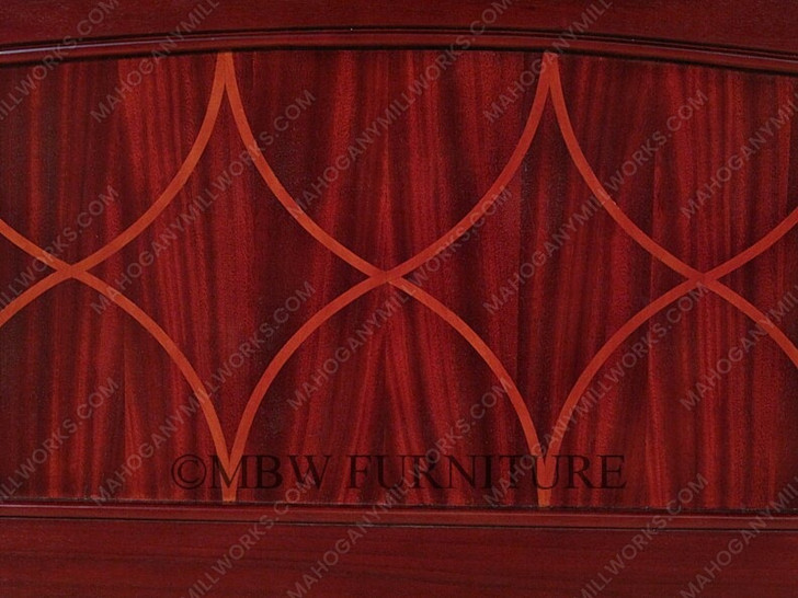 Solid Mahogany Rosewood Inlaid King Panel Bed